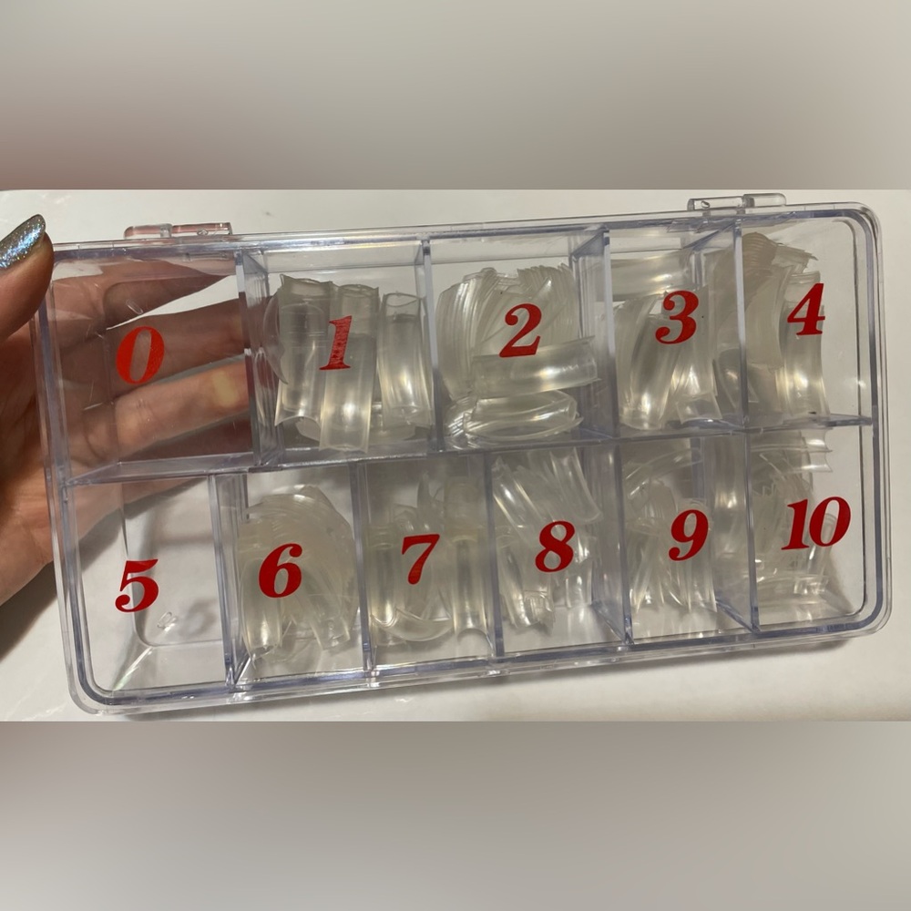XXL Square Curved Nail Tips With Container